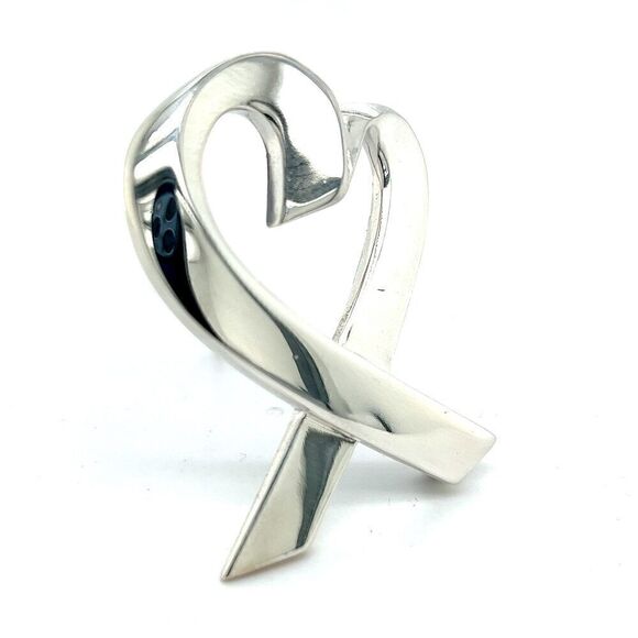 Tiffany & Co Estate Heart Brooch Pin Sterling Silver TIF653 - Picture 3 of 12